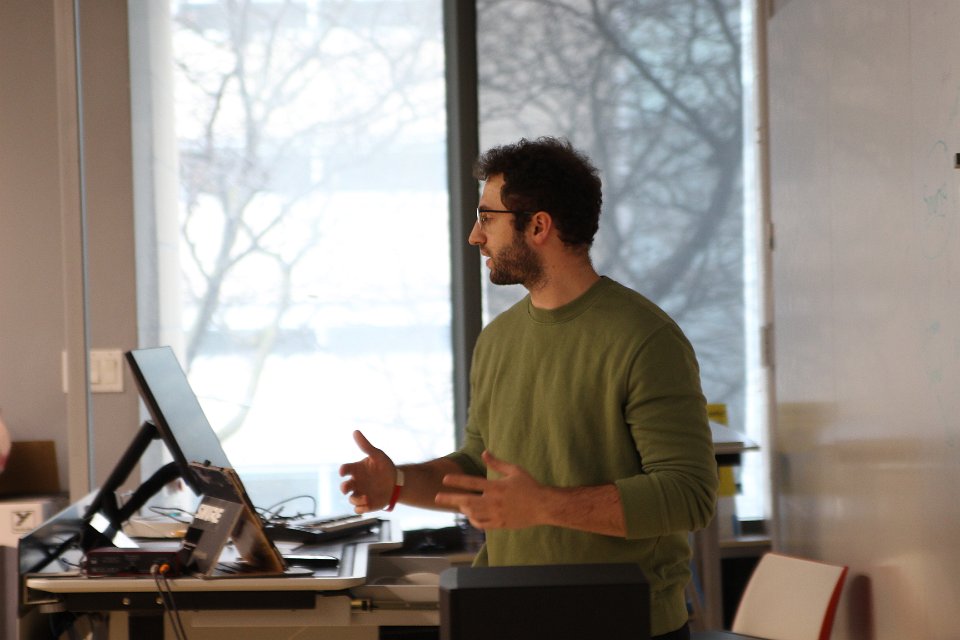 Joshua Weinfeld teaching during a music software demonstration